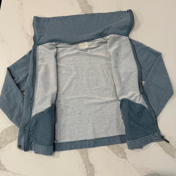 Banana Republic Full Zip Turtle Neck Sweater Jacket Women’s Large Teal Blue Cozy - Picture 5 of 8